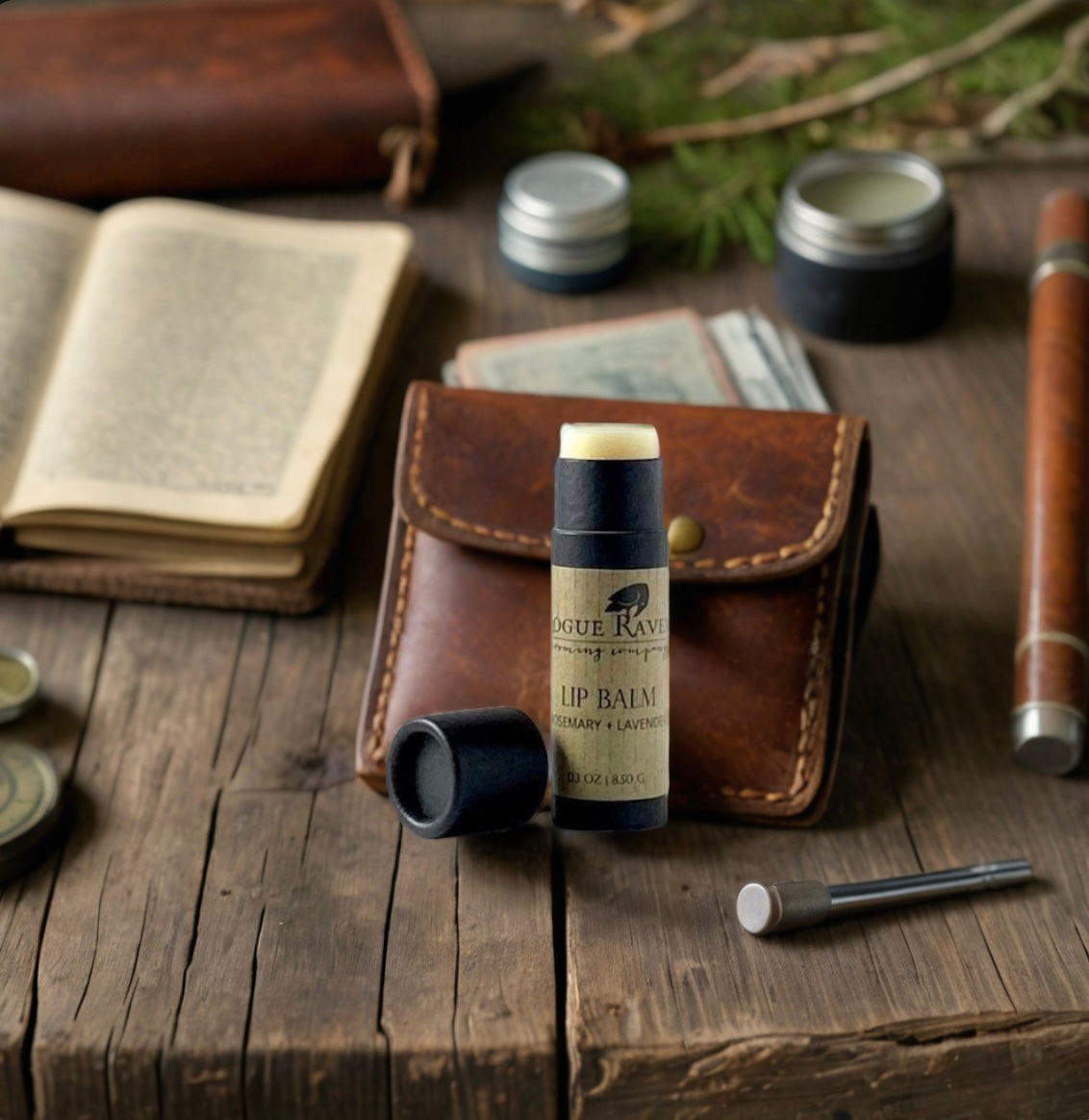 Rogue Raven All-Natural Lip Balm in Eco-Friendly Tube.