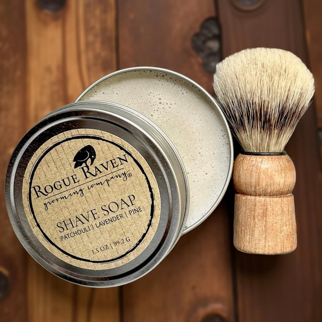 Rogue Raven Grooming 2 piece shave kit with shave soap and shave brush