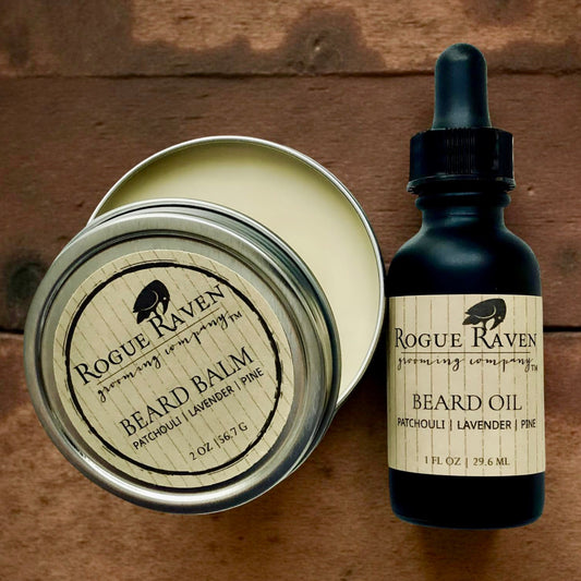 Beard Care Set with a Beard Balm and Beard Oil from Rogue Raven Grooming